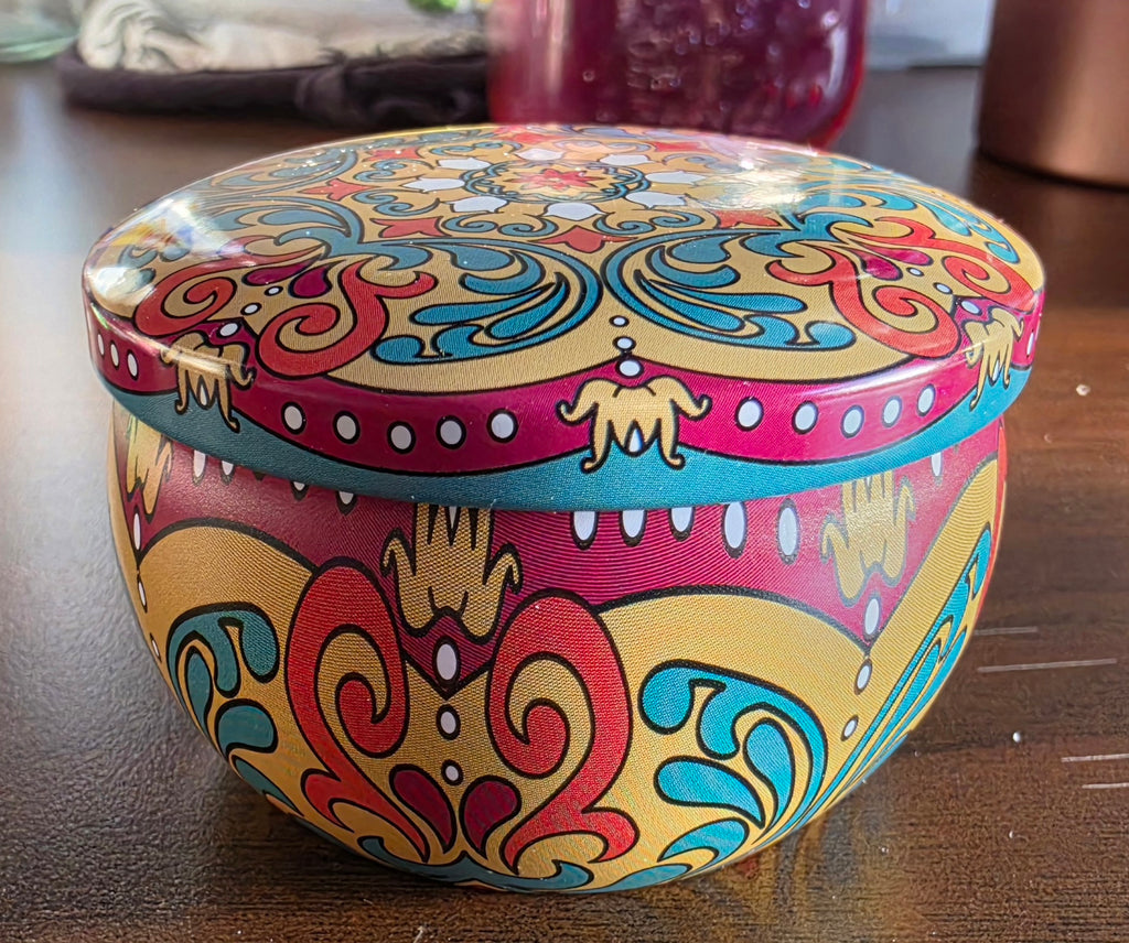 Boho Floral Tin Candle