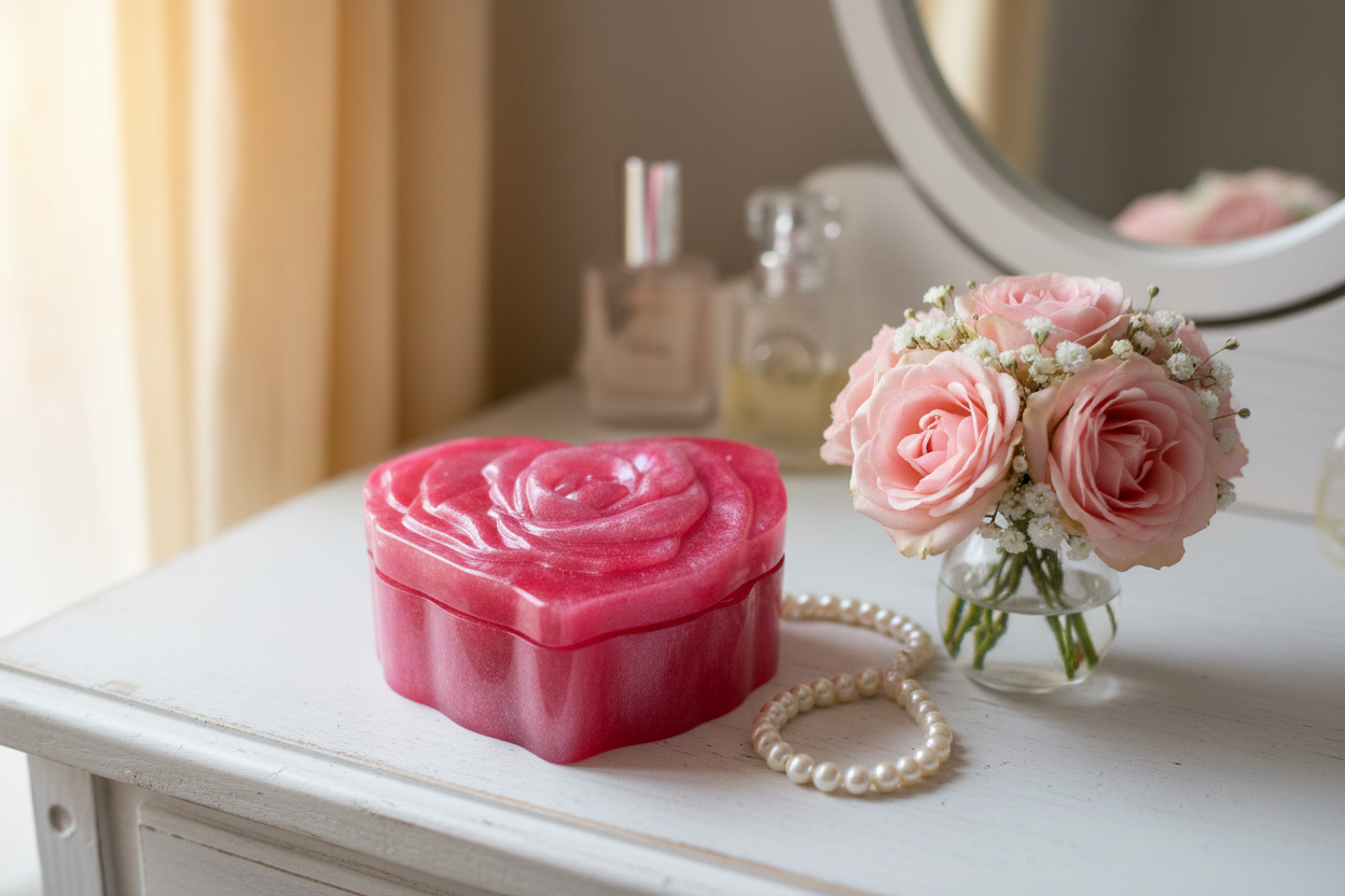 Blooming Rose Heart Stash Jar - Lifestyle 2