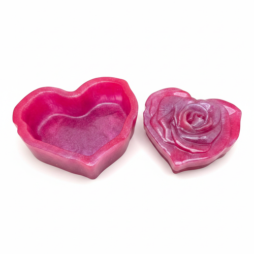 Blooming Rose Heart Stash Jar - Main Product Photo