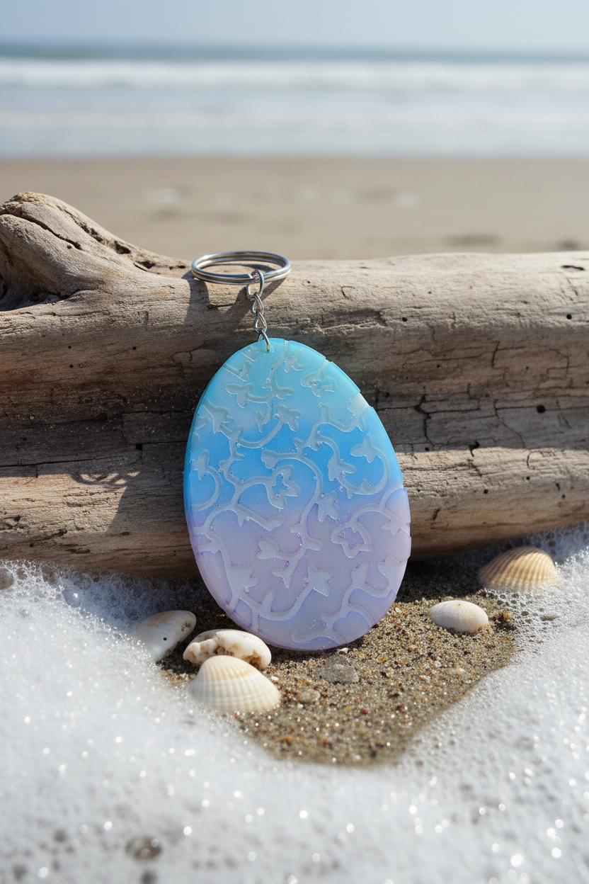 Blue Lavender Ombre Keychain Lifestyle