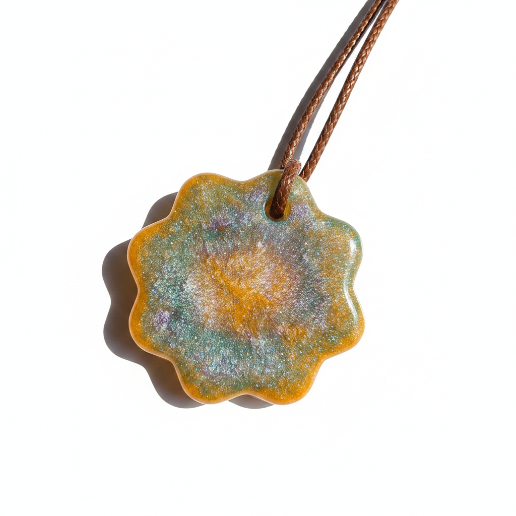 Golden Shimmer Glow Flower Pendant - Main Product Photo