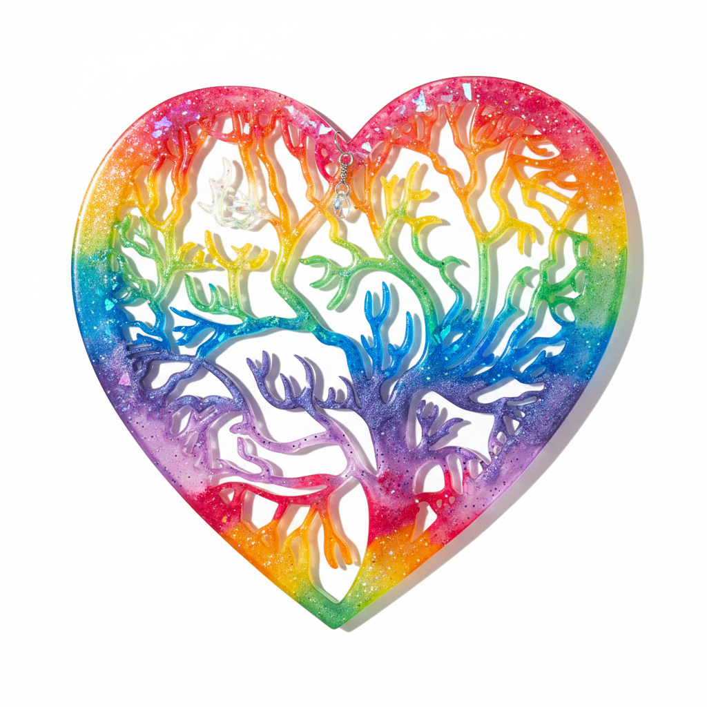 Pride Heart — Tree of Life - clean product shot on white background