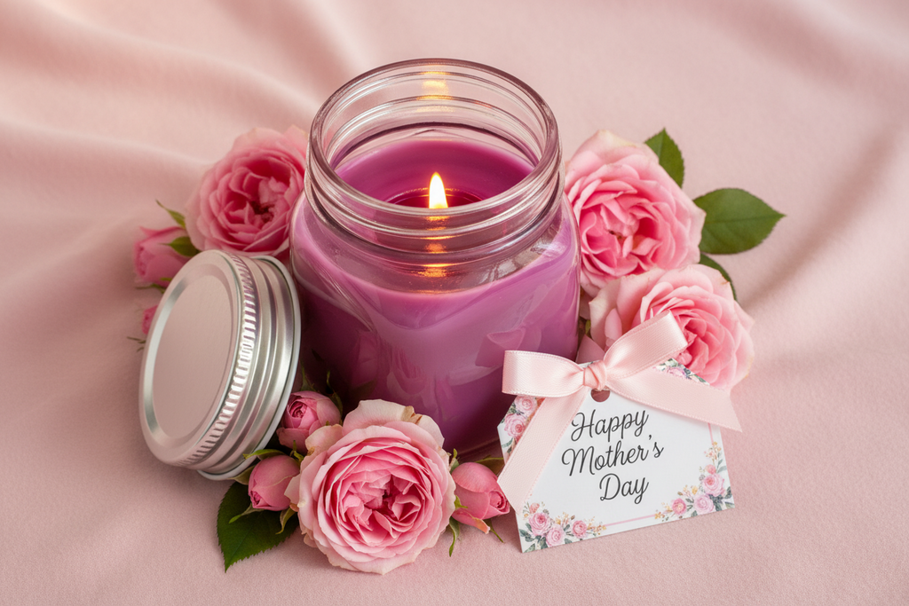 Pink Mason Jar Candle — Jasmine/Apple