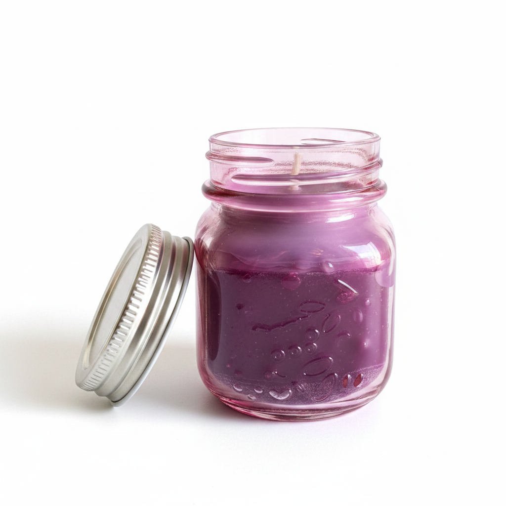 Pink Mason Jar Candle — Jasmine/Apple