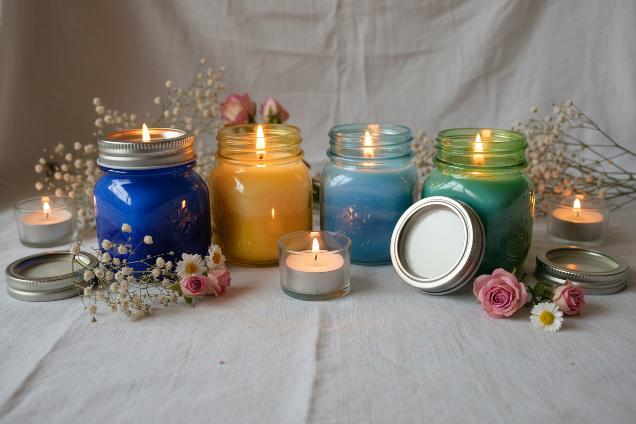 Rainbow Mason Jar Candles - Lifestyle 1