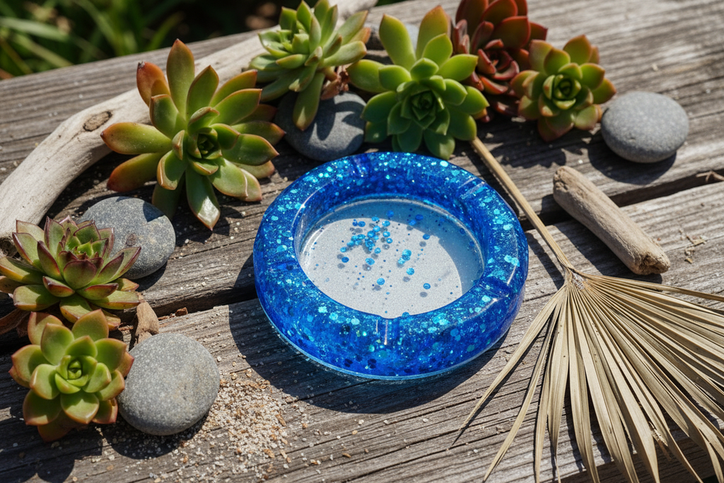 Sapphire Glow Ashtray